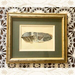 Original Shirley Griffin Feather Art – Cat & Squirrel Scene